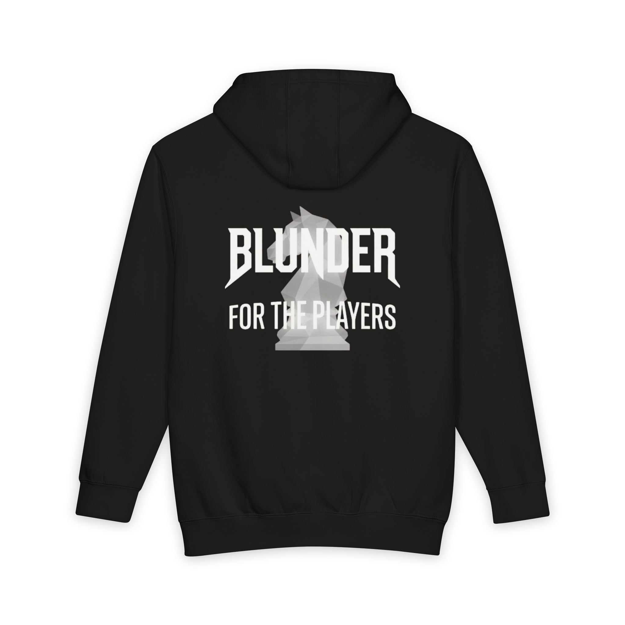 Chess Hoodie — "Blunder for the Players" Back Design, Casual Gamer Pullover